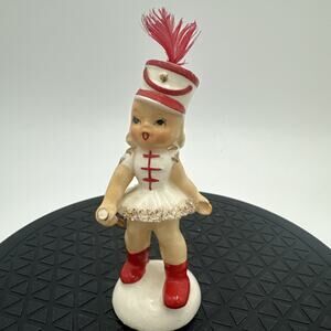 Ucagco Porcelain Marching Band Figurine 1950s Rare Majorette *READ